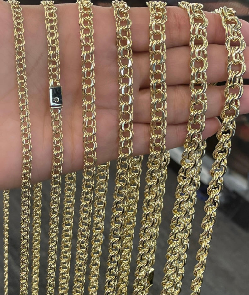 10kt Solid Chino Link Chains