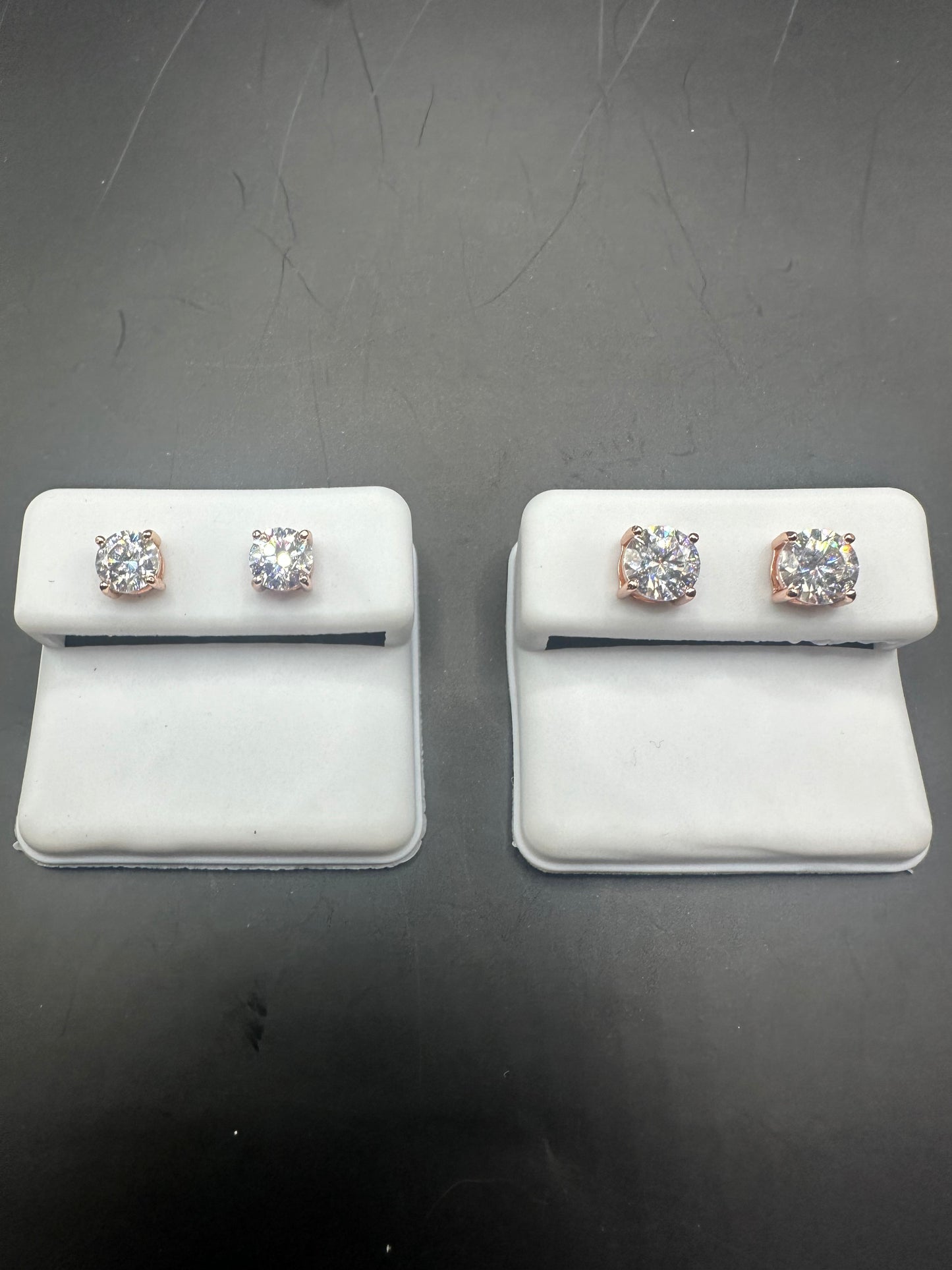 Sterling Silver Solitaire Moissanite Studs