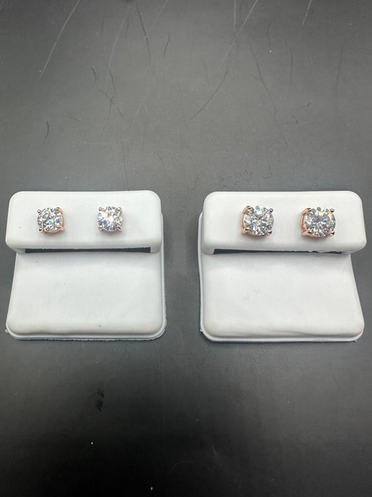 Sterling Silver Solitaire Moissanite Studs