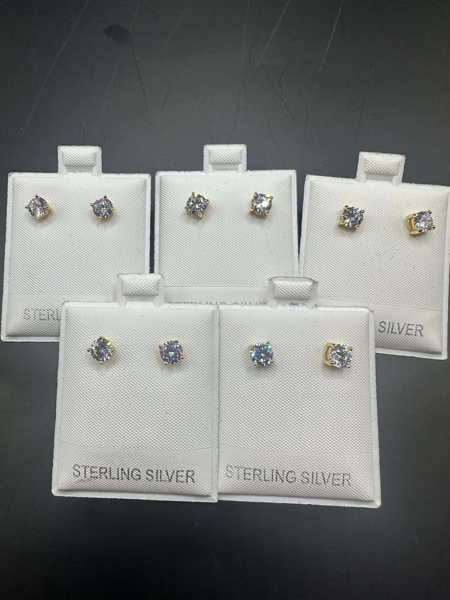 Sterling Silver Solitaire CZ Studs