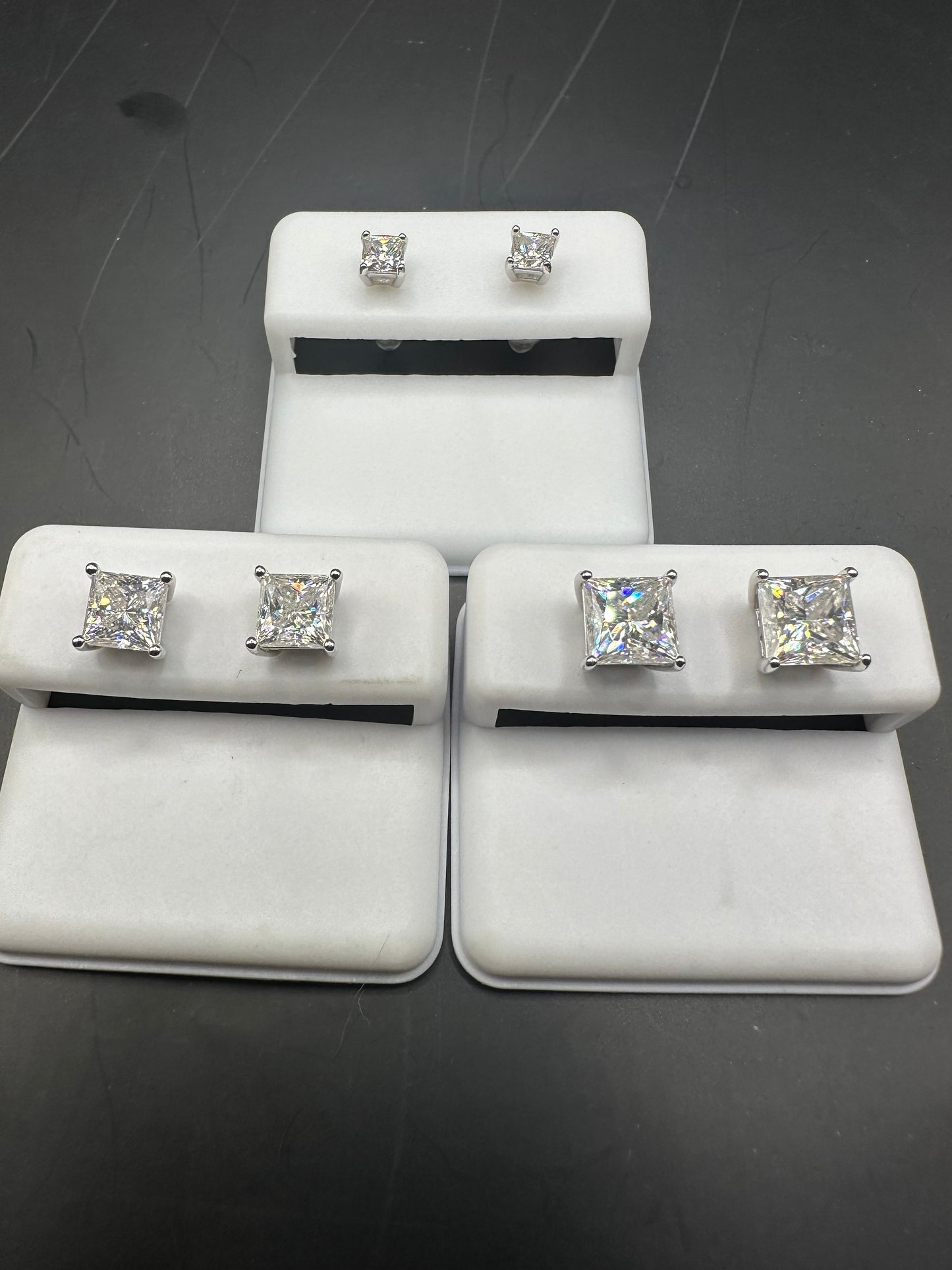 Sterling Silver Solitaire Moissanite Studs