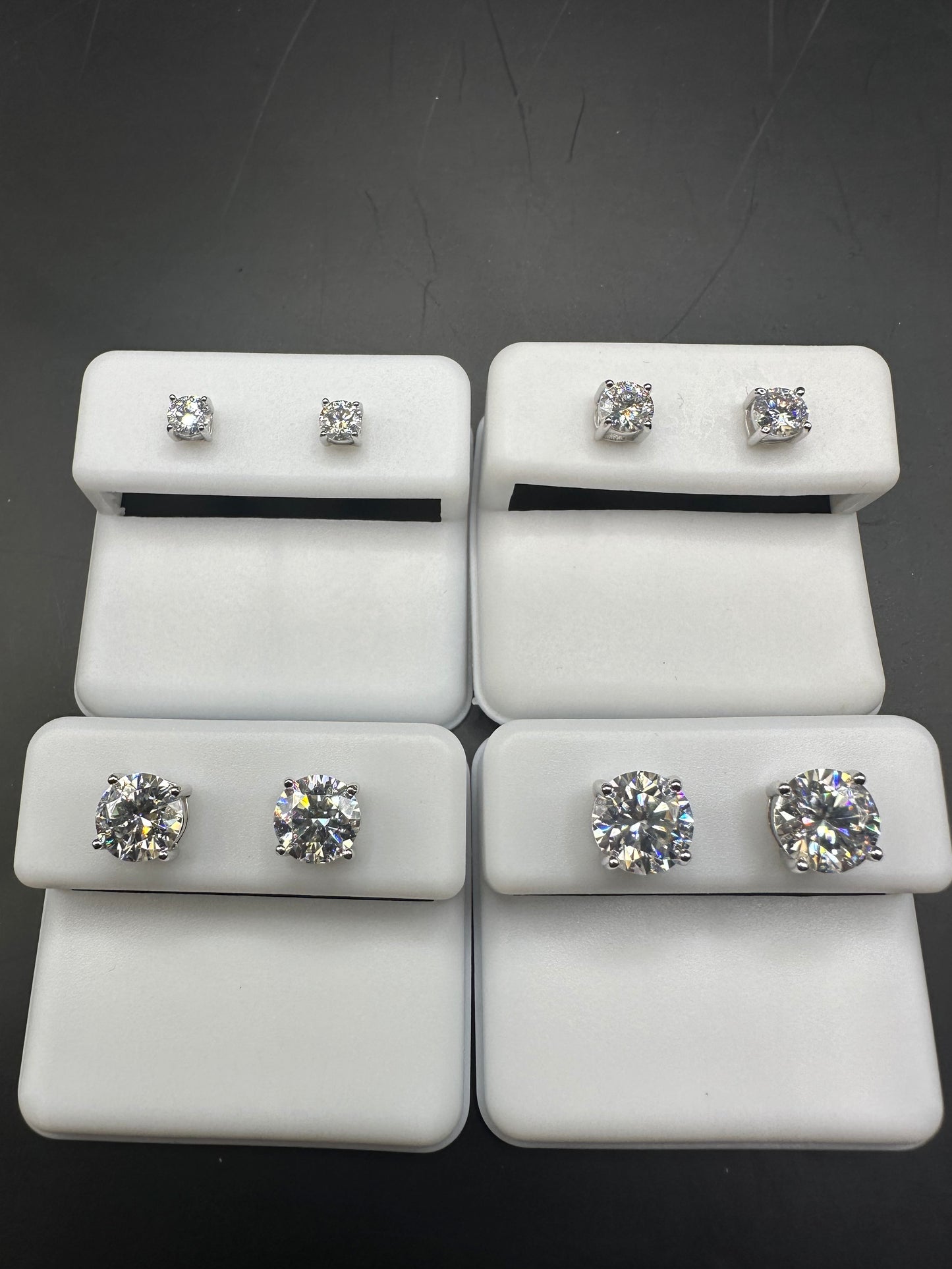 Sterling Silver Solitaire Moissanite Studs