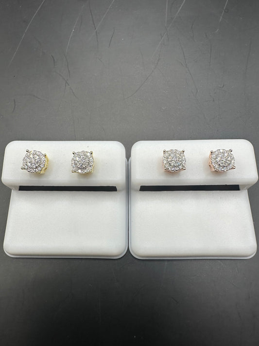 Sterling Silver Double-Halo Moissanite Studs