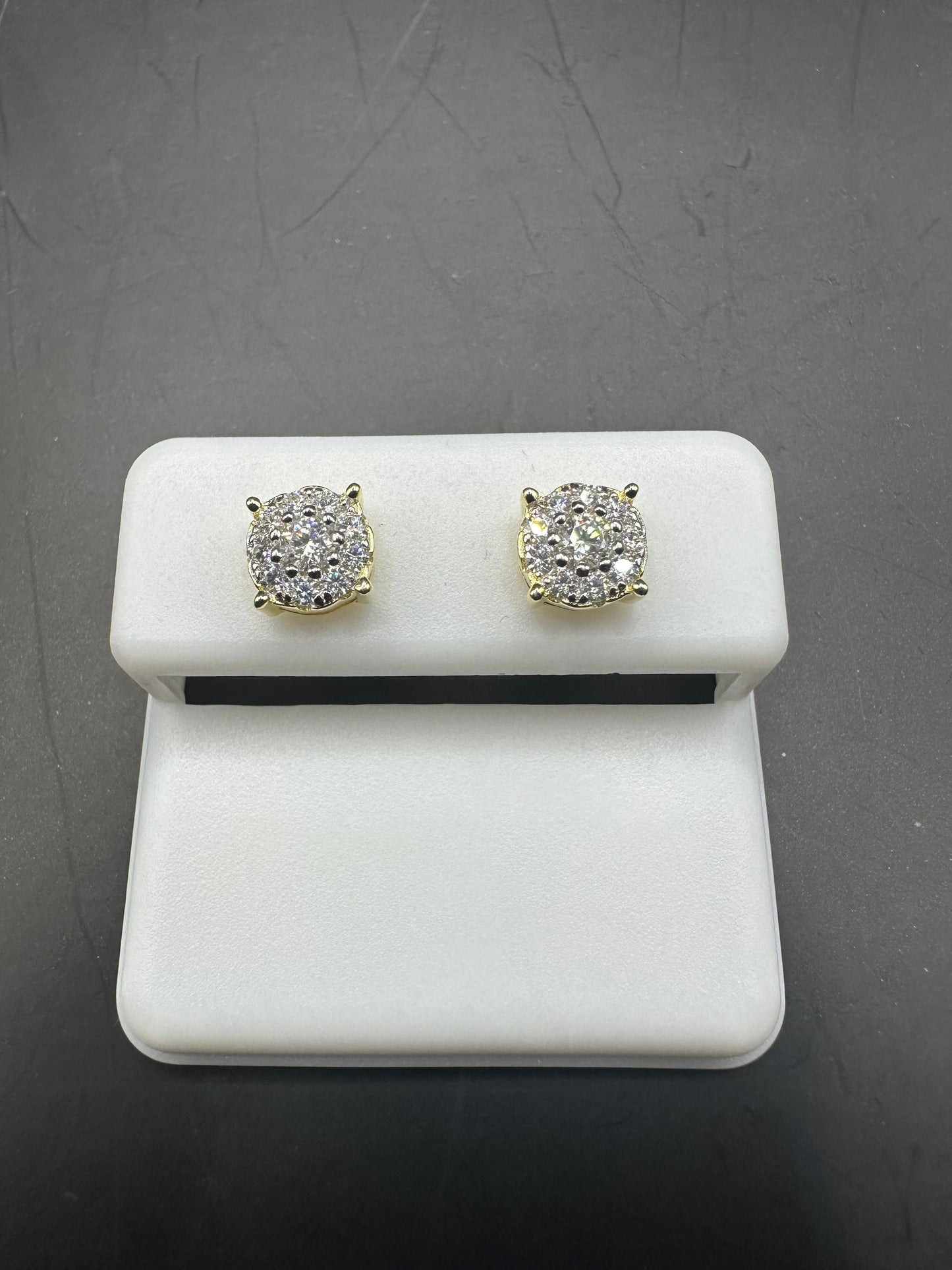 Sterling Silver Halo Moissanite Studs