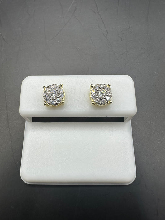 Sterling Silver Halo Moissanite Studs