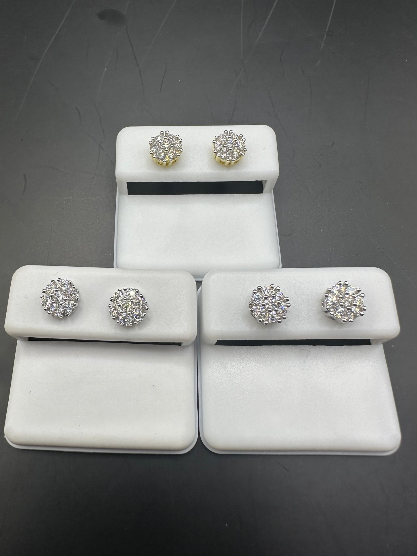 Sterling Silver Halo Moissanite Studs