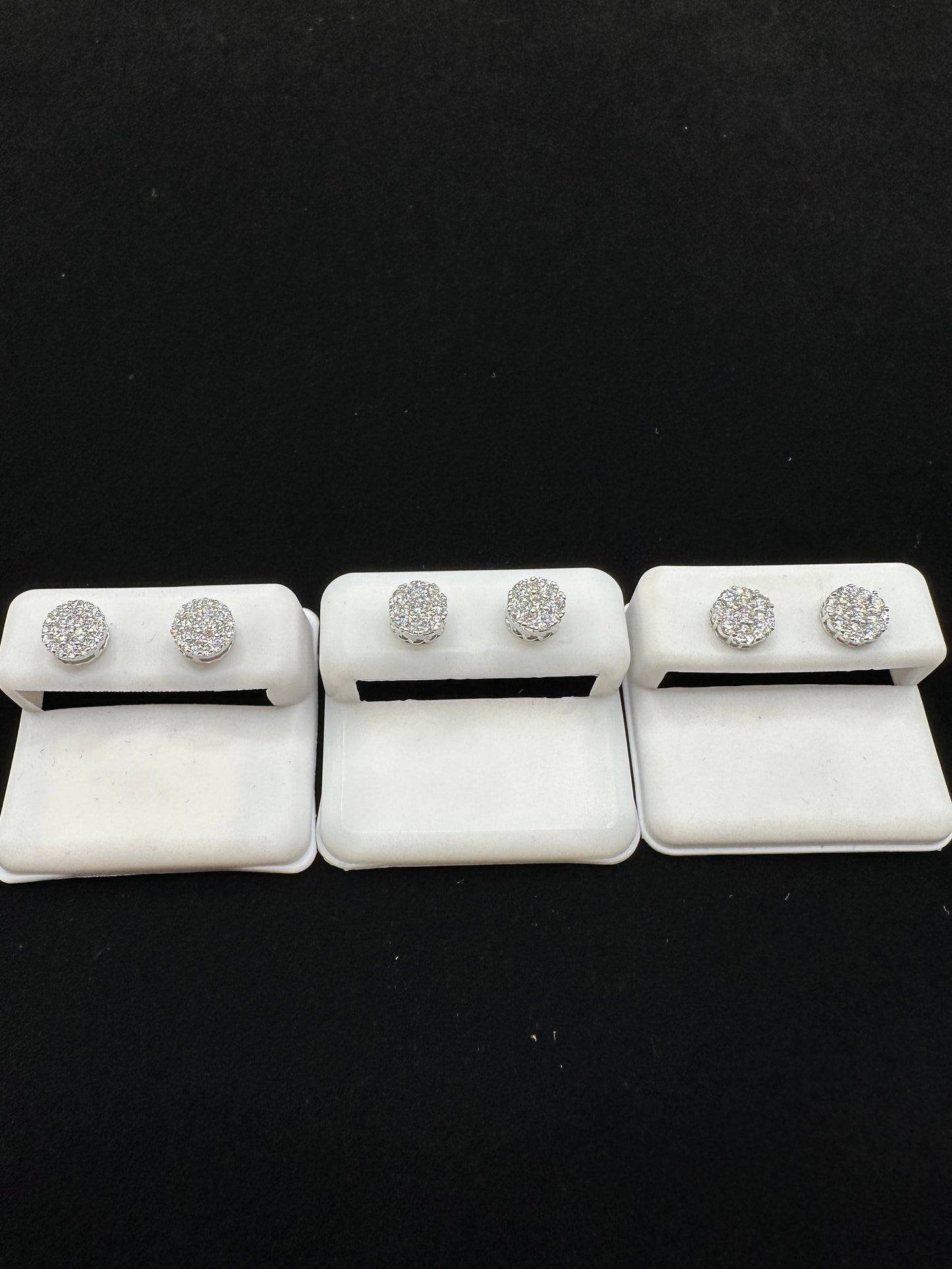 Sterling Silver Cluster Moissanite Studs