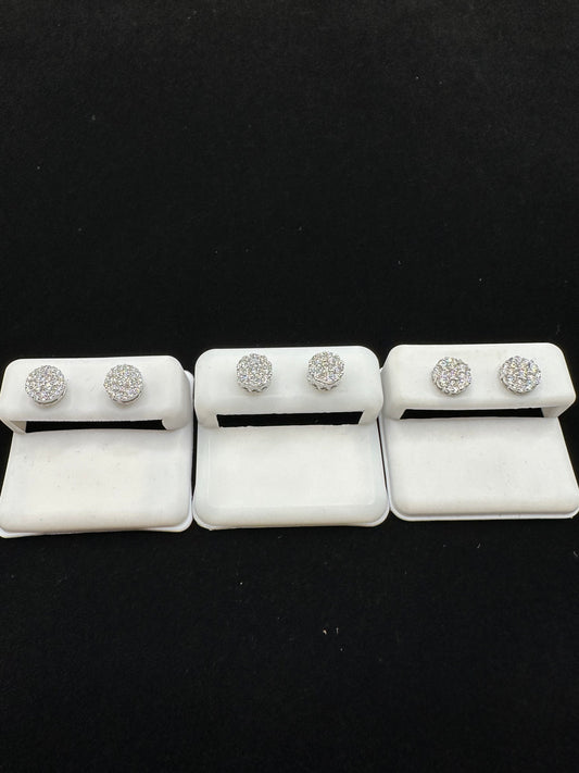 Sterling Silver Cluster Moissanite Studs