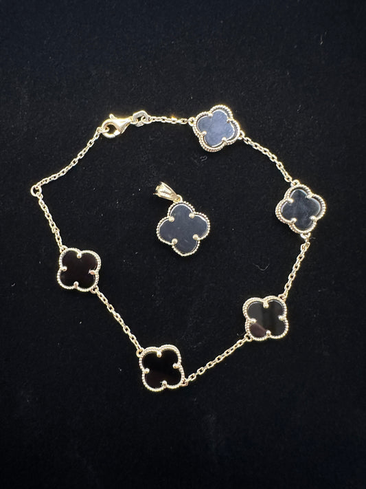 Van Cleef Style Bracelet and Pendant
