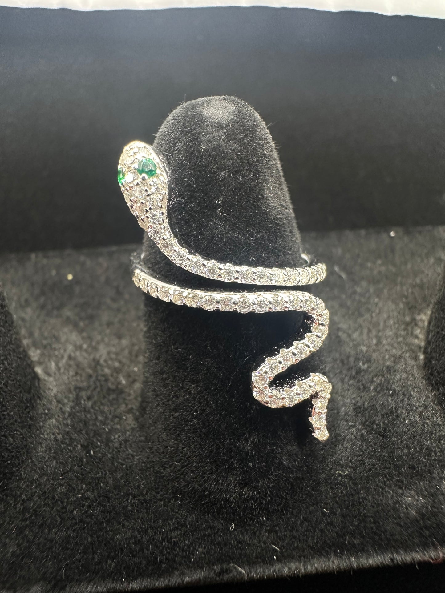 Green-Eyed Snake Ring